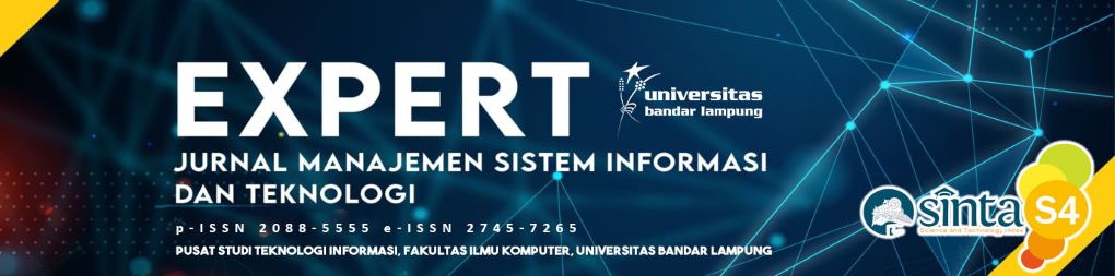 EXPERT: Jurnal Manajemen Sistem Informasi dan Teknologi JMSIT UBL Header